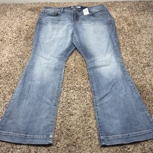 Torrid Flare Busted Apprentice Jeans 18T Medium Wash Blue Denim Tall Plus Size